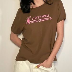plays well with cowboys tshirt